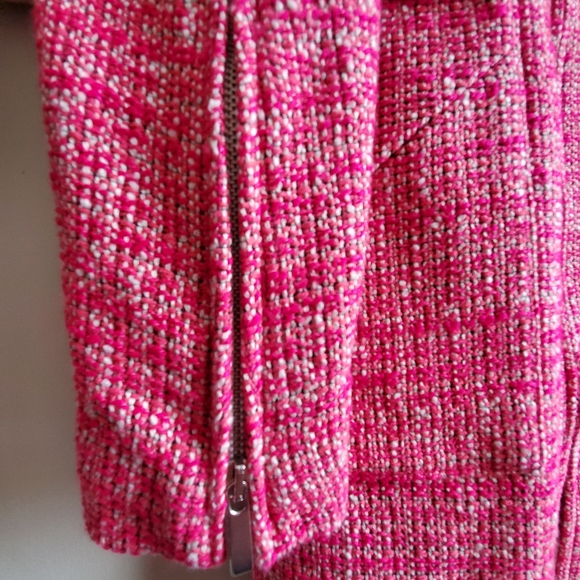 Pink Zara structured 82% Cotton, great quality coat, pink colour tweed, M - Picture 3 of 10